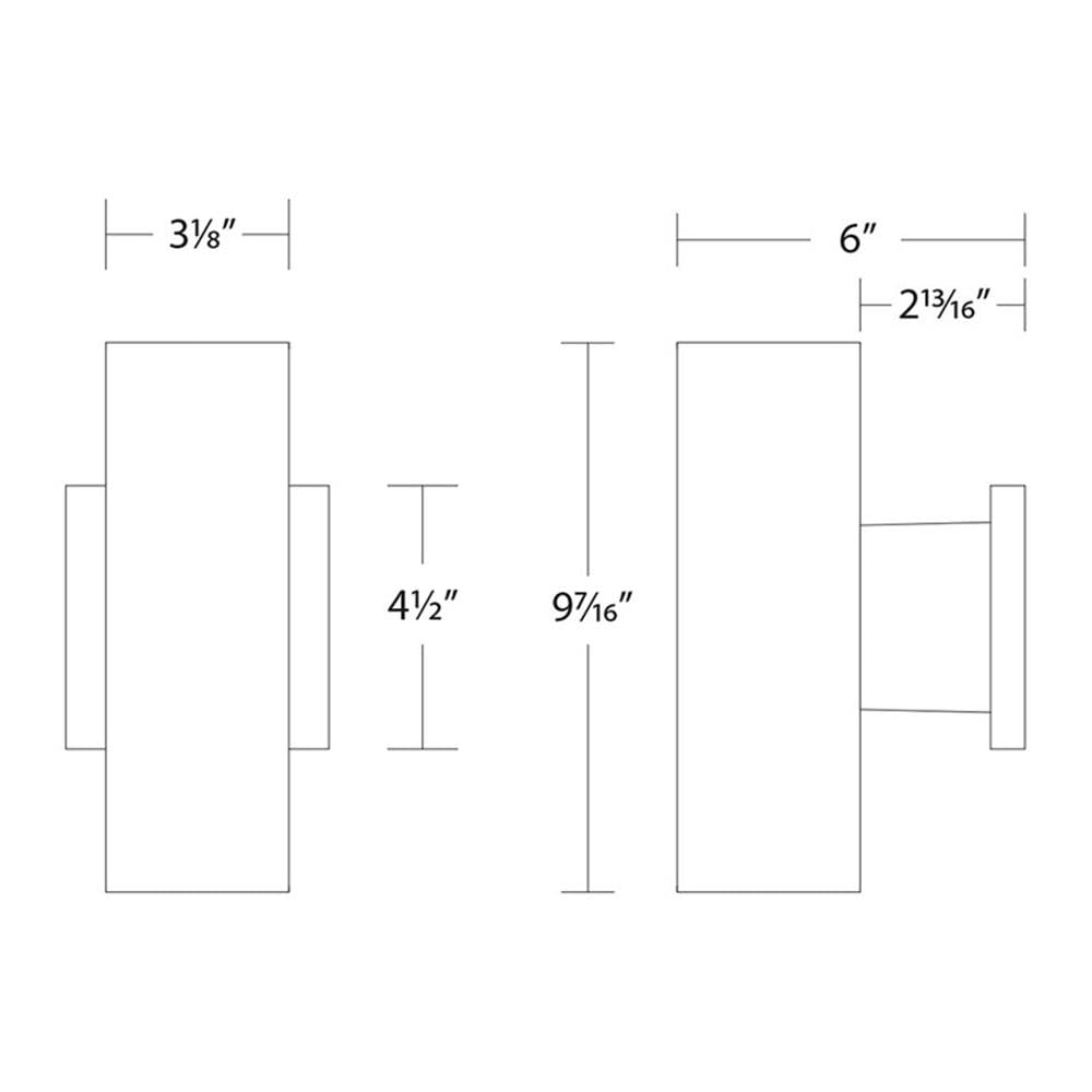 WAC Lighting, Cylinder LED Double Up and Down Indoor or Outdoor Wall Light 3000K in Bronze