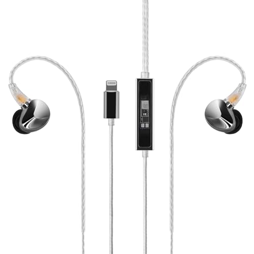 Questyle NHB12 Wired Earbud for iPhone with Headphone Amps [Apple MFi Certified] True Lossless in-Ear Earphones with Lightning Connector 192kHz…