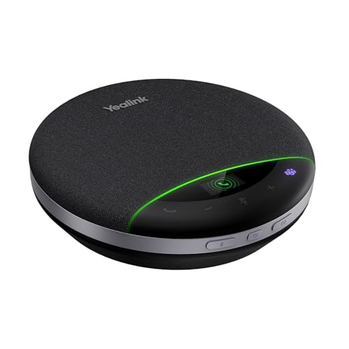 Yealink Bluetooth Speakerphone SP96 Support Daisy-Chain 26H Talk Time Teams Certified 65mm Conference Speaker and 6 Microphones Smart AI