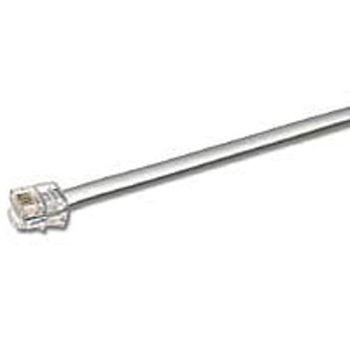 C2G Straight Wired Modular Cable, Telephone Cable for RJ12 6P6C, 50 Foot Straight-Through Pinned Cable, Silver, C2G 08115