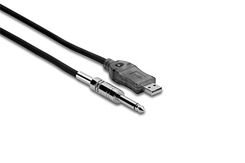 Hosa USQ-110 TRACKLINK Guitar USB Interface - 1/4 inch TS Male to USB Type A - 10 foot