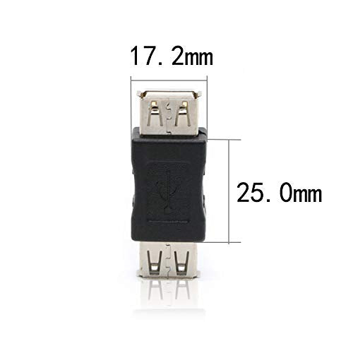 rgzhihuifz 2 Pack USB 2.0 AF/AF Plug Type A Female to Type A Female Adapter Connector Converter Compatible with Laptop Computer Hard Drive Printer