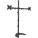 VIVO Dual 13 to 27 inch LED LCD Monitor Free-Standing Desk Stand, Holds 2 Screens, Heavy-Duty Fully Adjustable Arms with Max VESA 100x100mm, Extra