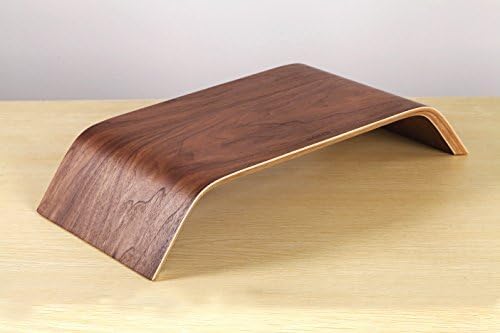 SAMDI Wooden Computer Monitor Stand Save Space Desktop Riser for Computers LCD Monitors Laptop PC iMac Notebook Apple MacBook(Black Walnut)