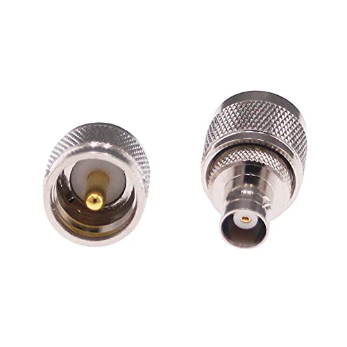 RFaha 2pcs UHF Male PL259 PL-259 to BNC Female RF Coax Adapter UHF to BNC Coaxial Connector(F50-2)
