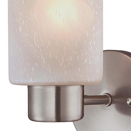 Ciata Lighting Bathroom Light Fixtures Over Mirror, One-Light Brushed Nickel Finish Bathroom Vanity Light Wall Fixture with Frosted Seed Glass Finish