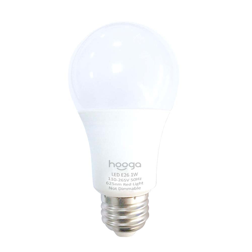Hooga Sleep Bulb, Blue Light Blocking Red Night Light. 625nm Red Bulb for Healthy Sleep. Baby Nursery. 1W LED, 7W Replacement 2-Pack