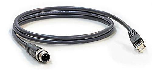 CAB-M12DM4-RJ45 - Industrial IP67 M12 4 pin Threaded Amphenol Connector Cable for LAN (ITP switches) with RJ45 end 1m