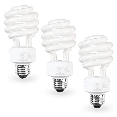 SLEEKLIGHTING E26 Standard Screw Base 23W Spiral CFL Light Bulb Neutral White