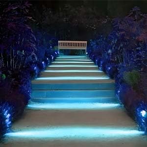 JQSLIGHT LED Landscape Lights,GU10 Blue LED Spotlight Bulbs 5W MR16 GU10 Base Blue Coloured Spot Light Bulb for Wall Washer Lamps, Landscape Lighting