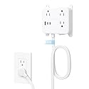 TROND Flat Plug Power Strip, 5FT Ultra Thin Flat Extension Cord with 3 AC Outlets, Wall Mount USB Plug Behind TV, Wall Outlet to Hide in Drawer