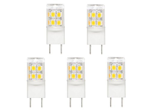 CBconcept UL Listed, 5 Pack, G8 LED Light Bulb (Shorter 35mm Length), 2 Watt, 220 Lumen, NOT Dimmable, Pure White 6000K, 360 degree Beam Angle, 20W
