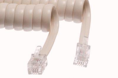Trisonic 25-ft Phone Handset Cord, Coiled, Ivory