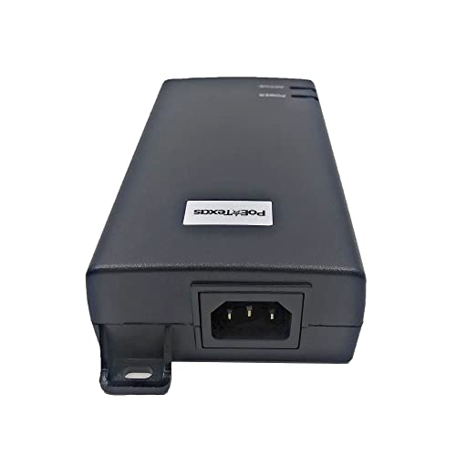 Poe Texas 60 watt PoE Injector - 802.3bt PoE++ Single Port 4-Pair Power Over Ethernet Injector - Active PoE Adapter with 55V 60W Output - 10/100/1000