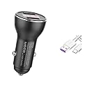 for Huawei Supercharge Car Charger, 9V/2A Car Charger Adapter Quick Fast Charger with USB Type C Super Charging Cable Car Adapter for Huawei P40 P30