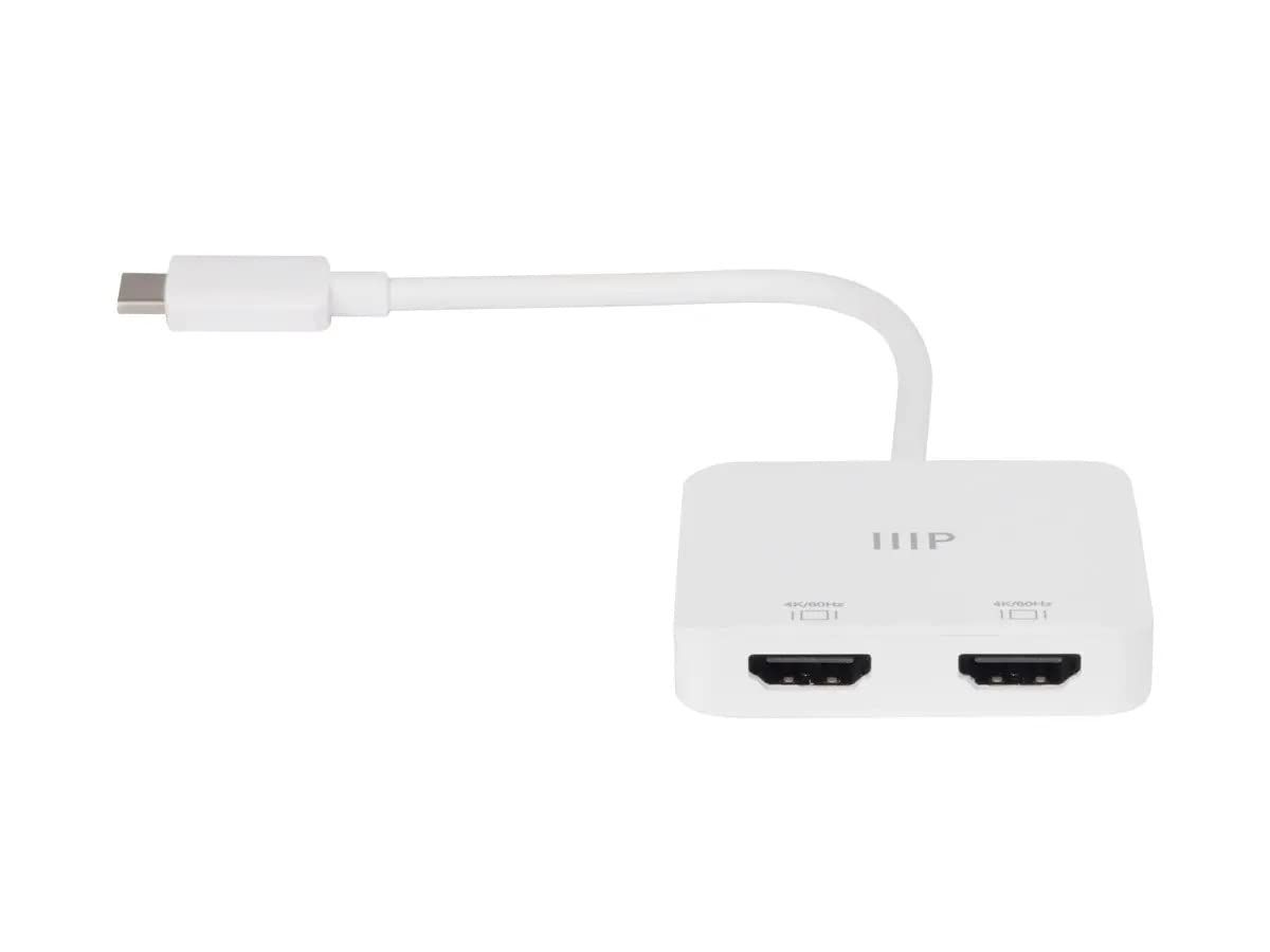 Monoprice USB-C to Dual 4K HDMI Adapter (Dual 4K@60Hz) for Samsung Galaxy S9/S9+, MacBook Air2020-2018, MacBook/MacBook Pro2020 2019 2018 2017, iPad