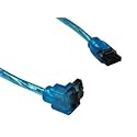 OKGear Premium SATA III Round DataCable 6GB/s Straight to Right Angle for SATA HDD, SSD, CD Driver, CD Writer - 18 inches, Blue