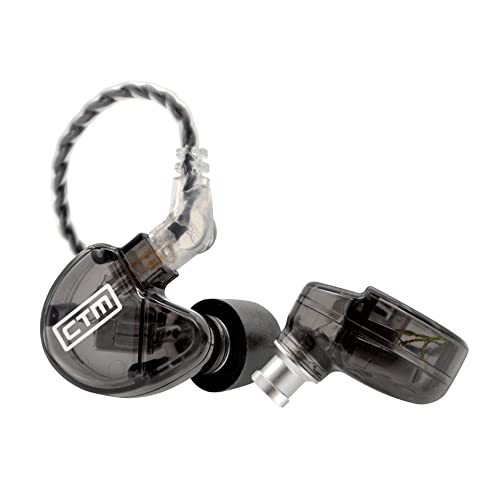 CTM CE320 Triple Driver in-Ear Monitor | Noise Isolating Professional Musician Wired in-Ear Monitor | Detachable Cable (Smoke)