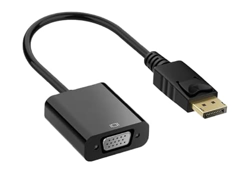 UIGOCLE Gold Plated Display Port to VGA Adapter (Male to Female), Compatible with Computers, PCs, Desktops, Monitors, Projectors, Laptops, HDTVs