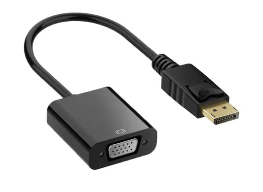 UIGOCLE Gold Plated Display Port to VGA Adapter (Male to Female), Compatible with Computers, PCs, Desktops, Monitors, Projectors, Laptops, HDTVs