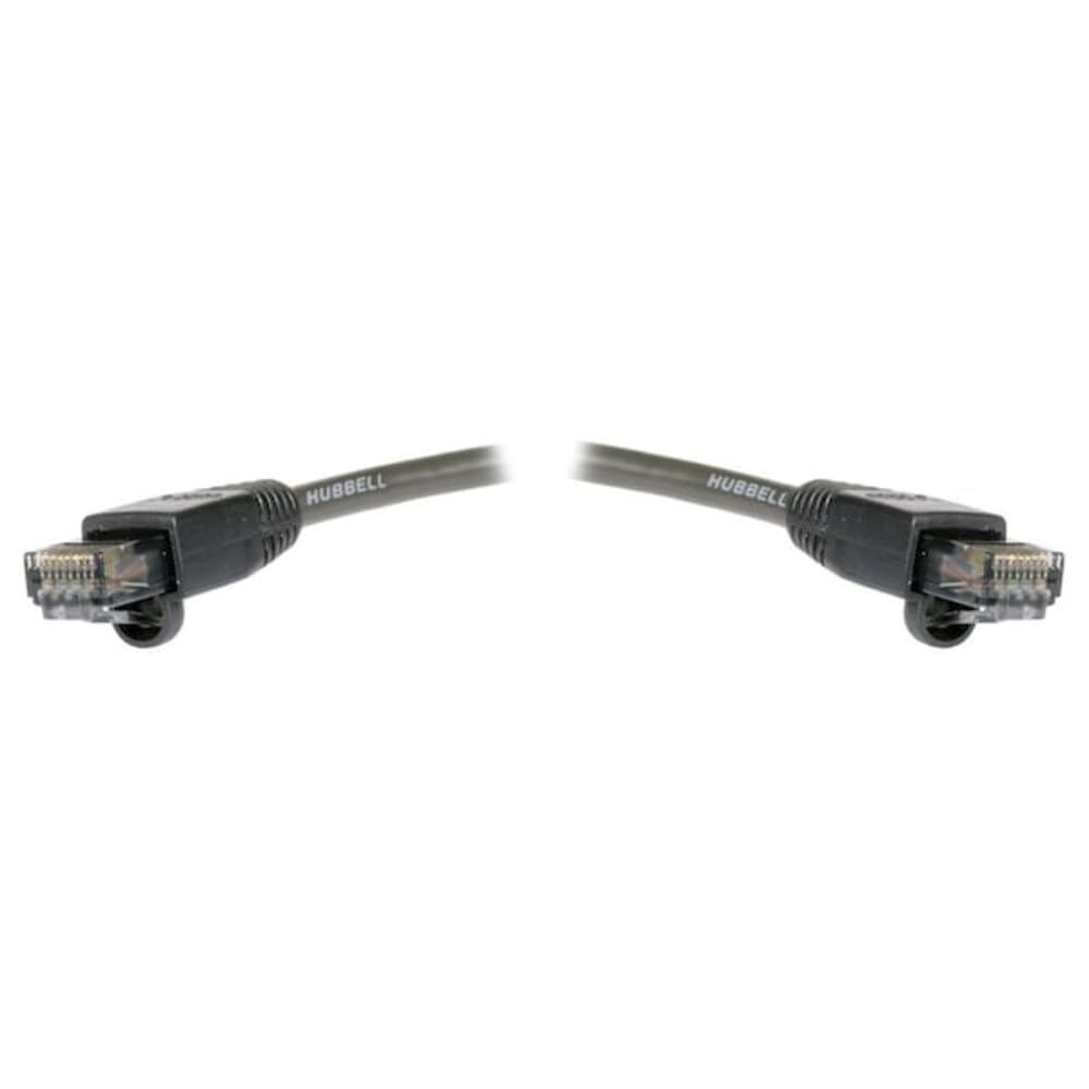 Hubbell HI607AA HI-Impact Series Patch Cord, CAT6, RJ45-RJ45, 7' Long, Black