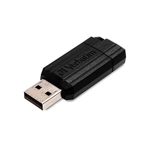 Verbatim Pinstripe 8GB USB 2.0 Flash Drive, Capless USB-A Design, Black