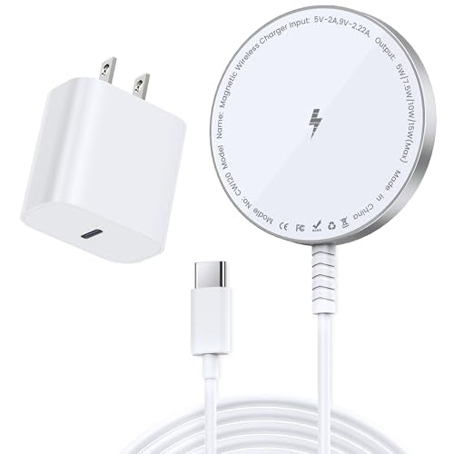 MagSafe Charger [Apple MFi Certified] for iPhone 17/16/15/14/13/12 & Airpods, 15W Fast Magnetic Wireless Charging Pad with 20W USB-C Adapter, Strong