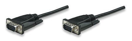 Manhattan HD15 VGA M/M Cable, 1.8 M VGA Cable Black 1.8 M VGA (D-Sub); VGA (D-Sub); VGA (D-Sub); VGA (D-Sub); Nickel (1.8 m, 1.8 m, Black, Male/Male)