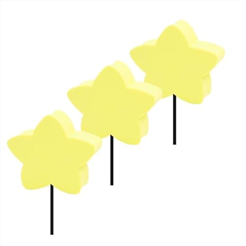 3 Pcs Yellow Star Car Antenna Topper - Easy to Find Car in The Parking Lot - Antenna Ball Antenna Toppers Exterior Accessories (2.9 * 3.1 inches)