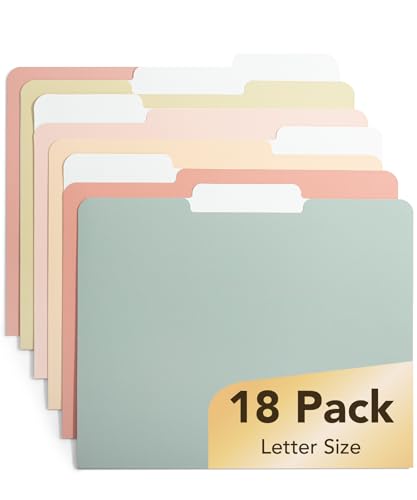 Mr. Pen- File Folders, 18 Pack, Vintage Colors, 1/3-Cut Tab
