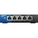 Linksys SE3005: 5-Port Gigabit Ethernet Unmanaged Switch, Computer Network, Auto-Sensing Ports Maximize Data Flow for up to 1,000 Mbps (Black, Blue)