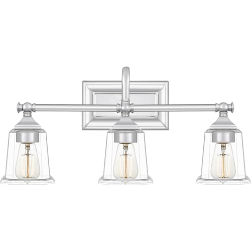 Quoizel Nicholas 22" Wide Polished Chrome 3-Light Bath Light
