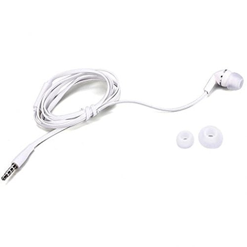 Premium Flat Wired Headset Mono Handsfree Earphone Mic Single Earbud Headphone Earpiece in-Ear [3.5mm] White for iPod Nano 5th, 7th Gen - iPod Touch…