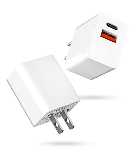 UDATSON 20W USB-C PD Power Delivery Charger, 2 Pack Type C Fast Charging Adapter for Apple Watch Series 9, iPhone 15, 14 Pro Max, AirPods, iPad