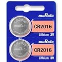 Murata CR2016 Battery 3V Lithium Coin Cell - Replaces Sony CR2016 (2 Batteries)