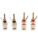 CCeCCe 4 Pack Amplifier Terminal Connectors Insulated Binding Post Ends 5-Way Gold Plated 4mm Banana Female Socket Jack Plug Long Thread M4 Screw