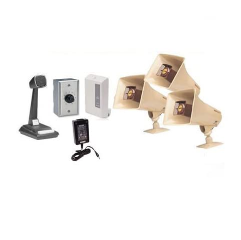 Valcom 3 Horn Speaker Paging Mass Notification and Emergency PA System Kit (Commercial Grade)