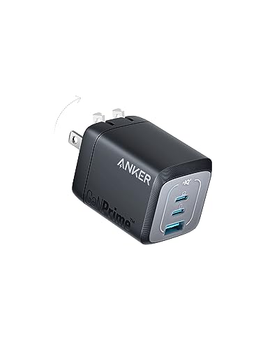 Anker USB Charger Block,67W GaN Wall Charger,3-Port Compact Fast Charging Phone Charger,For MacBook Pro/Air, Pixelbook, iPad Pro, iPhone 17/16/Pro