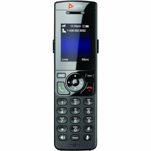 Poly VVX D230 DECT Phone Handset and Charging Cradle with Power Supply - Cordless - DECT - 8 x Total Phone Lines - 2" Screen Size - Audio - Headset