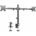 VIVO Dual LCD LED 21 to 32 inch Monitor Desk Mount, Heavy Duty, Adjustable Telescoping Arms, Flush Wall Setup, Fits 2 Screens, Black, STAND-V002E