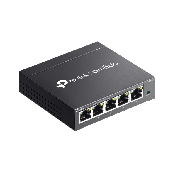 TP-Link Omada 5 Port Gigabit Easy Managed, Switch, VLAN, Auto Loop Prevention, IGMP Snooping, Fanless, Managed by Omada, Durable Metal w/Shielded