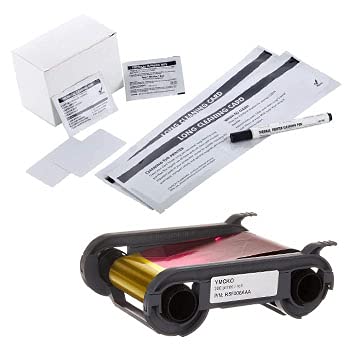 Evolis R5F008AAA Ribbon and DuraClean DC ACL002 Cleaning Kit for The Evolis Primacy Printer