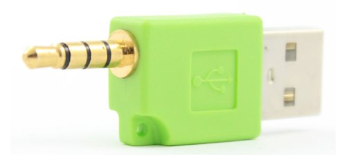 SANOXY USB AM to DC 3.5mm Adapter/Mini USB Data and Charging Adapter USB Adapter for Your Apple iPod Shuffle 2 Generation (Green)