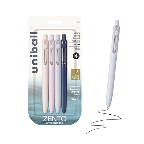 uniball™ Zento Gel Pens, Black Ink, 0.7mm Medium Point, 4 Count