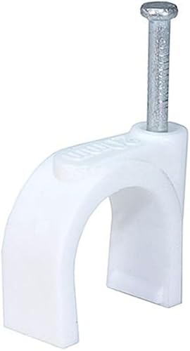 10mm Diameter Circle Ethernet Nylon Wire Cable Clips Clamps with Steel Nail, 100pcs/Pack?10mm,White?