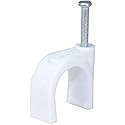 10mm Diameter Circle Ethernet Nylon Wire Cable Clips Clamps with Steel Nail, 100pcs/Pack?10mm,White?