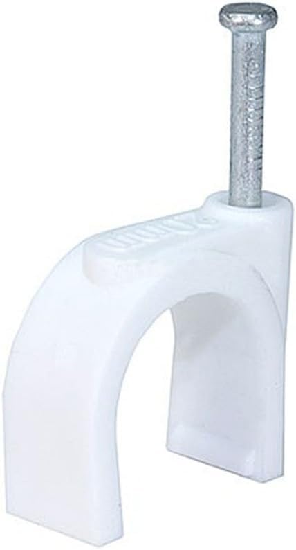 10mm Diameter Circle Ethernet Nylon Wire Cable Clips Clamps with Steel Nail, 100pcs/Pack?10mm,White?