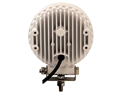 Buyers Products 1493215 12V LED Flood Work Light, 4.5" Round - 1350 Lumen LED Flood Light with White Housing, 6 LEDs, IP67 Waterproof Offroad Work