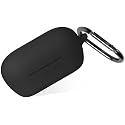 Geiomoo Silicone Cover for Sony WF-C710N Case, Soft Flexible Scratch Resistant Cover with Carabiner (Black)