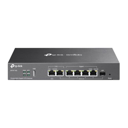 TP-Link ER707-M2 | Omada Multi-Gigabit VPN Router | Dual 2.5Gig WAN Ports | High Network Capacity | SPI Firewall | Omada SDN Integrated | Load Balance